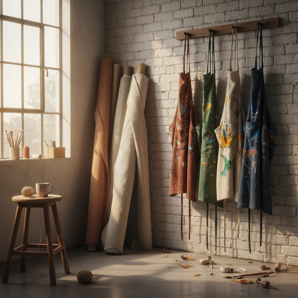 Artisan working on textile design